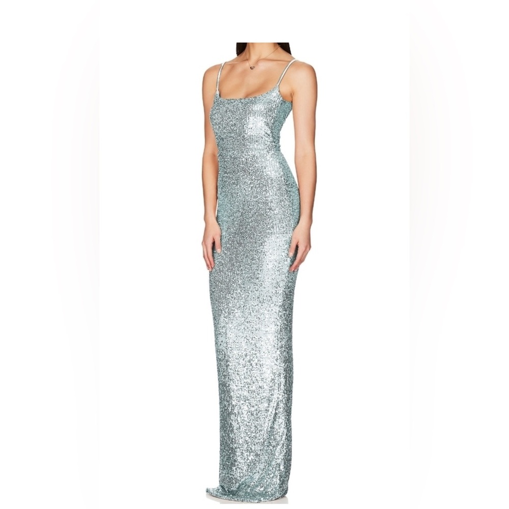 NOOKIE LOVERS NOTHING sequin gown mint xsmall